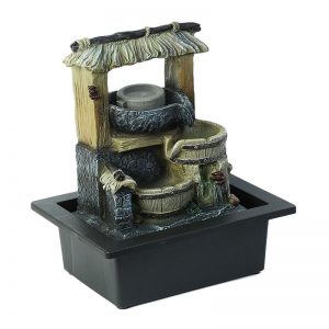 Traditional Design Hand Sculpted Indoor Water Fountain with Light