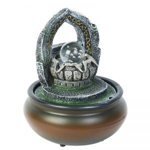 Round Crystal Ball Hand Sculpted Indoor Water Fountain with Light