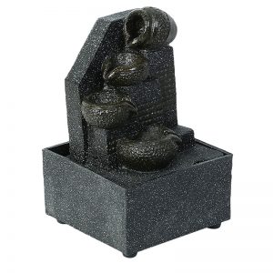 Stone Finish Pot Design Indoor Water Fountain with Light