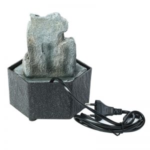 Hand Sculpted Stone Finish Indoor Water Fountain with Light