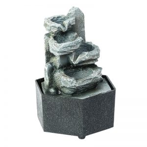 Rugged Stone Finish Indoor Water Fountain with Light