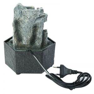 Rugged Stone Finish Indoor Water Fountain with Light
