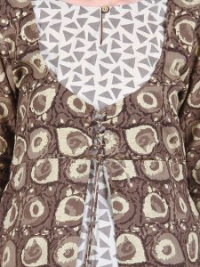 Women Brown Printed A Line Kurta