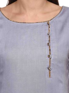 Women Grey & Brown Layered Kurta