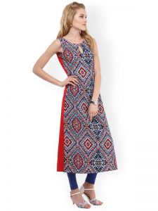 Women Multicoloured Printed Straight Kurta