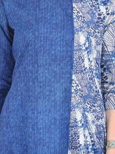 Women Blue Printed A-Line Kurta