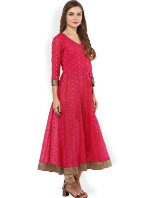 Women Pink Anarkali Kurta