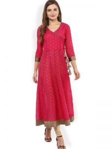 Women Pink Anarkali Kurta