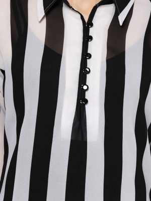 Black & White Striped Kurta