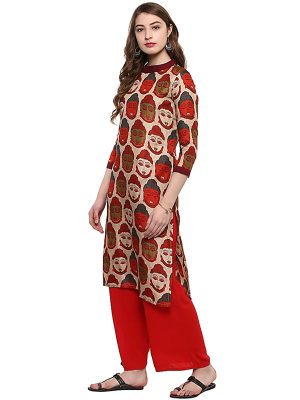 Multi Quirky Crepe Scoop Neck Kurti