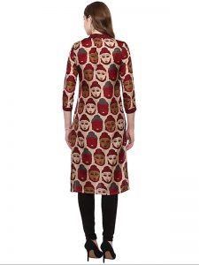 Multi Quirky Crepe Scoop Neck Kurti