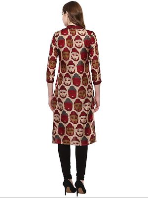 Multi Quirky Crepe Scoop Neck Kurti