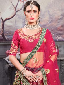 Teal Green Phantom Silk Bridal Wedding Wear Lehenga Choli With Dupatta