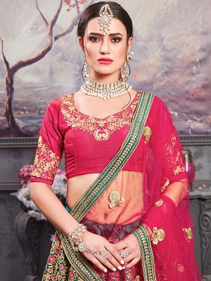 Teal Green Phantom Silk Bridal Wedding Wear Lehenga Choli With Dupatta