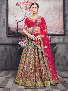 Teal Green Phantom Silk Bridal Wedding Wear Lehenga Choli With Dupatta