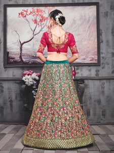 Teal Green Phantom Silk Bridal Wedding Wear Lehenga Choli With Dupatta