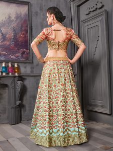 Breezy Blue Phantom Silk Bridal Wedding Wear Lehenga Choli With Dupatta