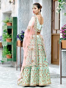 Mint Green Silk Bridal Wedding Wear Lehenga Choli With Dupatta