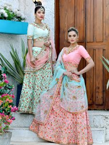 Bist Pink Silk Bridal Wedding Wear Lehenga Choli With Dupatta