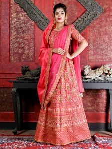 Deep Pink Silk Bridal Wedding Wear Lehenga Choli With Dupatta