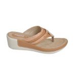 Women's White & Copper Colour Synthetic Leather Sandals