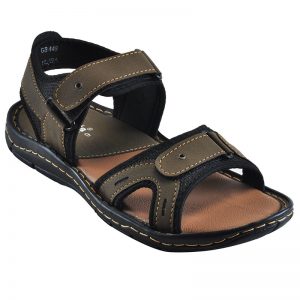 Men's Grey Colour Synthetic Leather Sandals