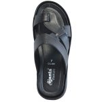 Men's Black Colour Synthetic Leather Sandals