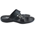 Men's Black Colour Synthetic Leather Sandals