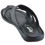 Men's Black Colour Synthetic Leather Sandals