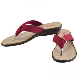 Women's Red & Beige Colour Synthetic Leather Sandals