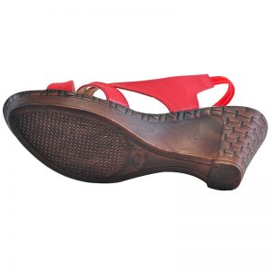 Women's Red & Beige Colour Synthetic Leather Sandals