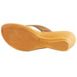 Women's Gold Colour Synthetic Leather Sandals