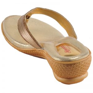 Women's Gold Colour Synthetic Leather Sandals