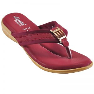 Women's Red Colour Synthetic Leather Sandals