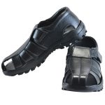 Men's Black Colour Synthetic Leather Sandals