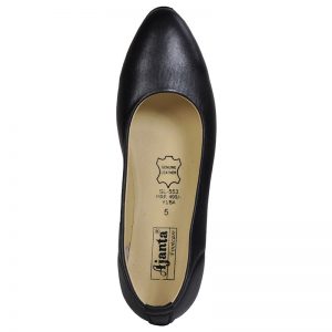 Women's Black Colour Genuine Leather Jelly Shoes