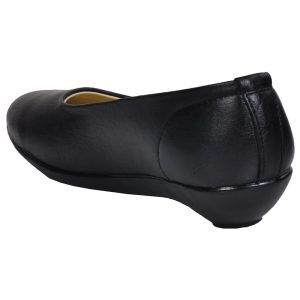 Women's Black Colour Genuine Leather Jelly Shoes