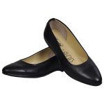 Women's Black Colour Genuine Leather Jelly Shoes