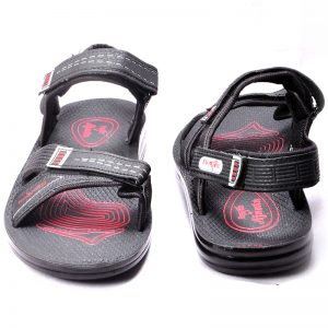 Men's Black Colour PU Sandals