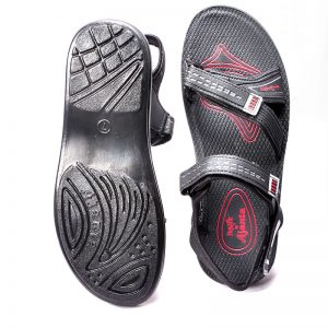 Men's Black Colour PU Sandals