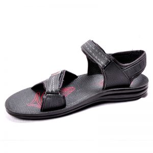 Men's Black Colour PU Sandals