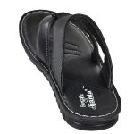 Men's Black Colour Synthetic Leather Sandals