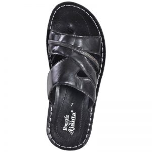 Men's Black Colour Synthetic Leather Sandals