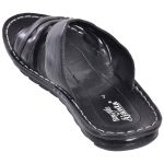 Men's Black Colour Synthetic Leather Sandals