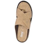 Men's Black & Beige Colour Synthetic Leather Sandals