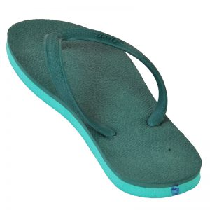 Men's Green Colour Rubber Flip Flops