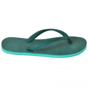 Men's Green Colour Rubber Flip Flops