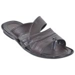 Men's Black Colour Leather Sandals