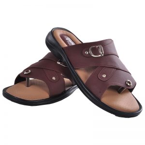 Men's Brown & Beige Colour Leather Sandals