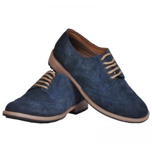 Men's Navy Blue Colour Suede Leather Derby Shoes